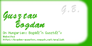gusztav bogdan business card